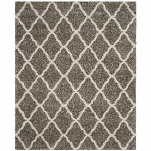 SAFAVIEH Hudson Shag Collection SGH283B Grey / Ivory Rug 9 X 12 Perspective: front