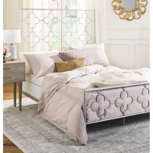 SAFAVIEH Morris Lattice Metal Bed Antique Silver Full 61.875