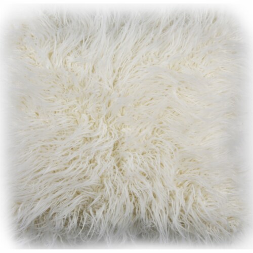Safavieh Faux Flokati Pillow - Ivory Perspective: front