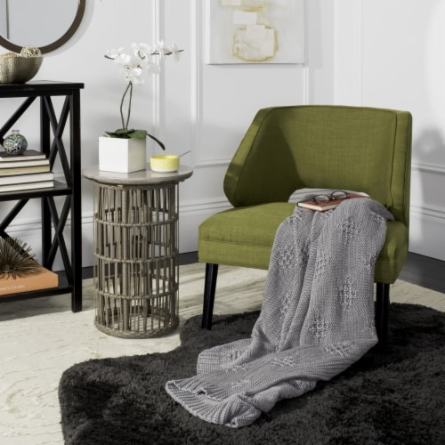 Safavieh Cozy Knit Throw Blanket - Medium Gray Perspective: front