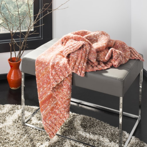 Safavieh Darling Knit Throw Blanket - Mustard/Ivory Perspective: front