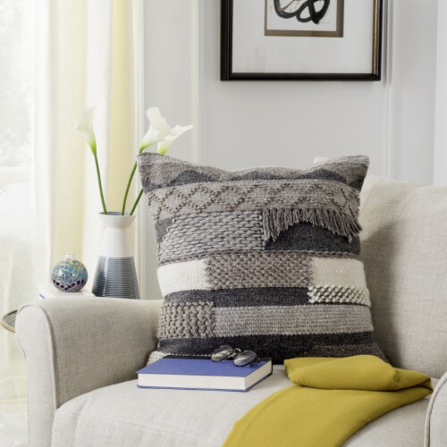 Safavieh Gareth Pillow - Charcoal Perspective: front
