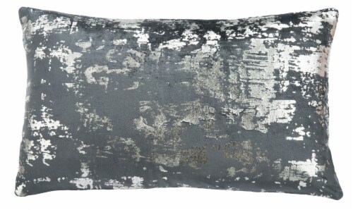 Safavieh Edmee Metallic Pillow - Midnight Blue/Silver Perspective: front