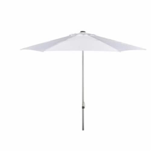SAFAVIEH Outdoor Collection Hurst 9-Foot Push Up Umbrella White Perspective: front