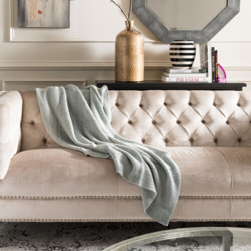 Safavieh Liliana Knit Throw - Dull Blue Perspective: front