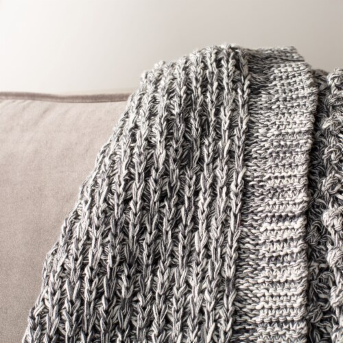 Safavieh Janan Knit Throw Blanket - Grey Perspective: front