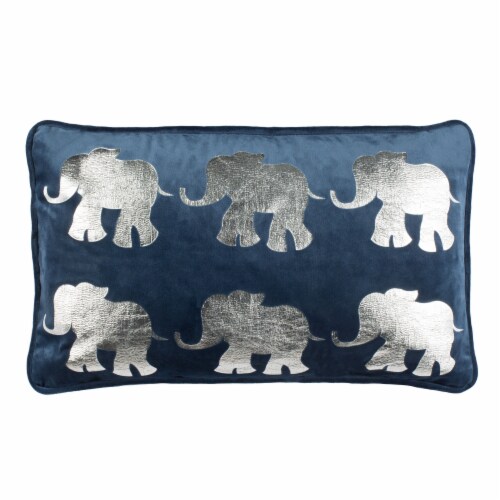 Safavieh Talin Elephant Pillow - Dark Blue Perspective: front