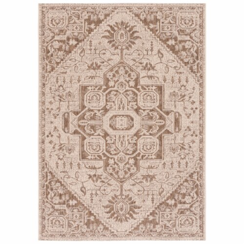 Safavieh BHS138B-5 5 ft. 3 in. x 7 ft. 6 in. Beach House Rectangle Power Loomed Area Rug, Bei Perspective: front