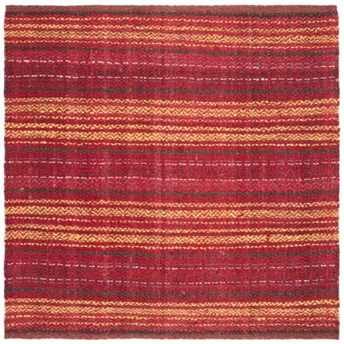 Safavieh NF202Q-6SQ Natural Fiber Bohemian Square Rugs, Red & Gold - 6 x 6 ft. Perspective: front