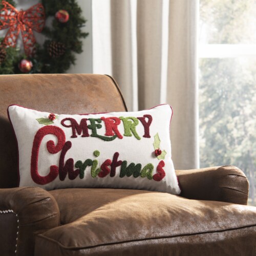 Holiday Living 12-in Pillow Merry Christmas Decor at