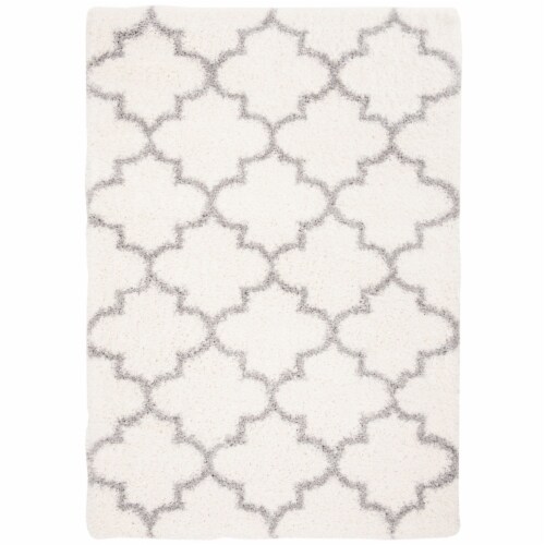 Safavieh FNT818A-4 4 x 6 ft. Fontana Shag Rectangle Rug - Cream & Grey Perspective: front
