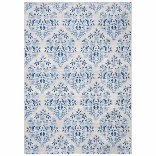 Martha Stewart Collection Brentwood Area Rug - Cream/Blue Perspective: front