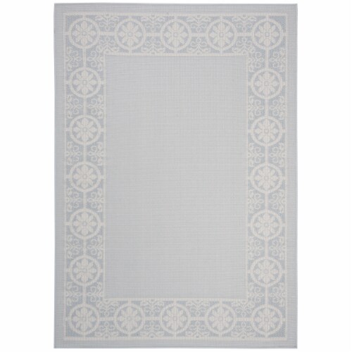 Safavieh Martha Stewart Courtyard Indoor Outdoor Area Rug - Aqua / Cream Perspective: front