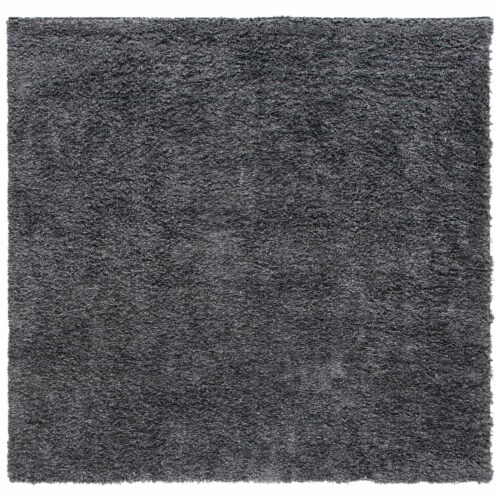 SAFAVIEH August Shag Collection AUG200H Charcoal Rug 6' 7 square Perspective: front