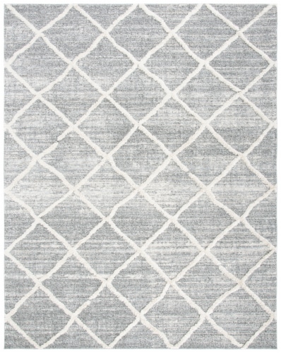 Safavieh Martha Stewart Lucia Shag Area Rug - Light Gray/White Perspective: front