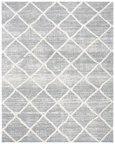 Safavieh Martha Stewart Lucia Shag Area Rug - Light Gray/White Perspective: front