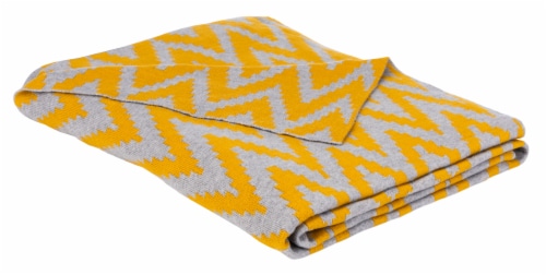 Safavieh Kail Throw Blanket - Yellow Perspective: front