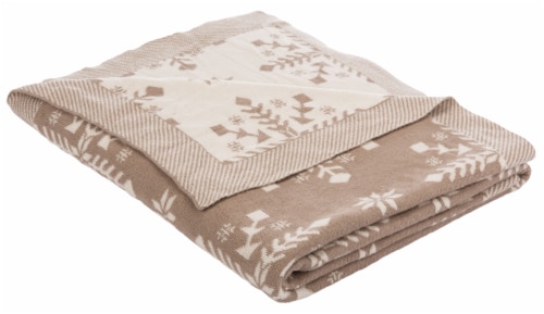 Safavieh Snowflake Throw - Stone Perspective: front