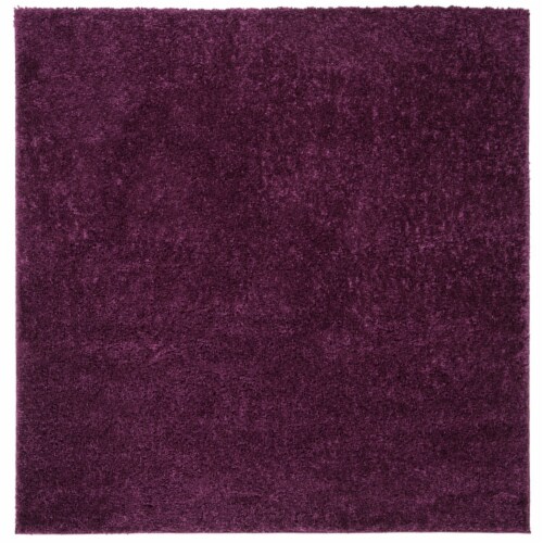 SAFAVIEH August Shag Collection AUG900W Purple Rug 5' 3  square Perspective: front