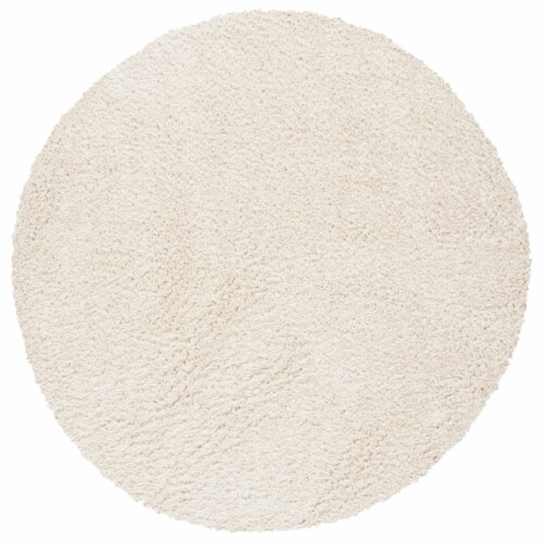 SAFAVIEH August Shag Collection AUG900C Ivory Rug 3' round Perspective: front