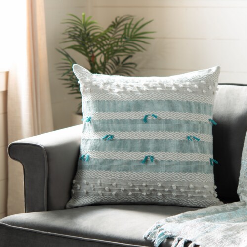 SAFAVIEH Billi Pillow Beige / Teal Perspective: front