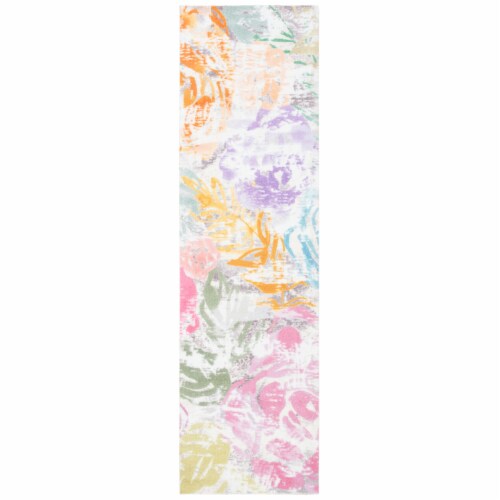 SAFAVIEH Florist Collection FLS156U Pink / Plum Rug 2' 3  x 8' Perspective: front