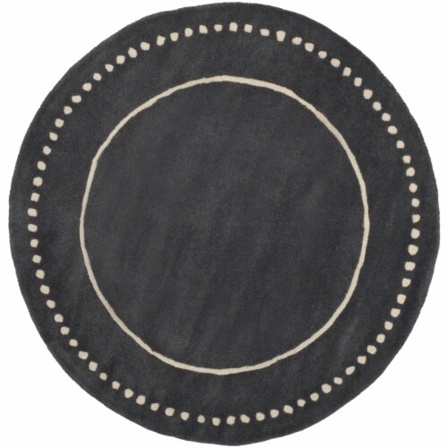 SAFAVIEH Bella BEL151X Handmade Dark Grey / Ivory Rug 3' round Perspective: front