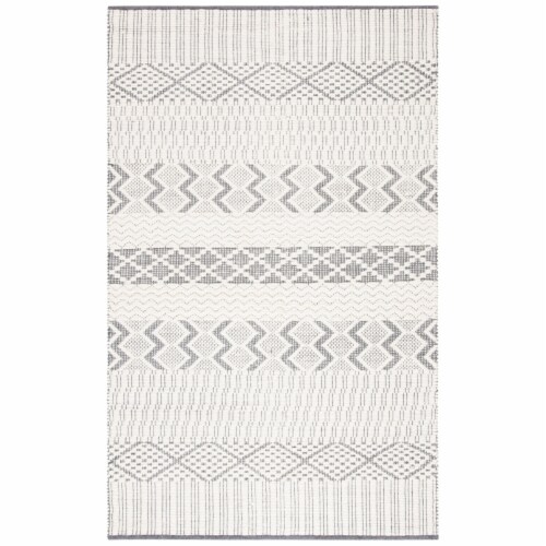 SAFAVIEH Natura NAT855A Handwoven Ivory / Grey Rug 5 X 8, 5 X 8 Fry’s