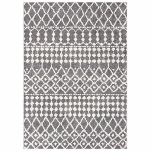 SAFAVIEH Mercer Collection MRE414F Grey / Cream Rug 4 X 6 Perspective: front