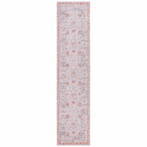 Safavieh HLC415A-313 Hellenic 400 Rectangle Area Rug, Ivory & Rust - 3 x 13 ft. Perspective: front