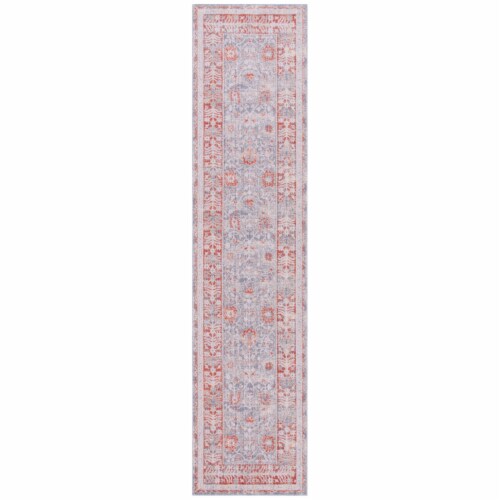 Safavieh HLC416F-313 Hellenic Runner Area Rug, Grey & Rust - 3 x 13 ft. Perspective: front