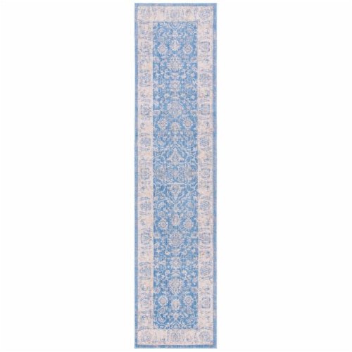 Safavieh HLC418M-313 Hellenic 400 Runner Area Rug, Blue & Gold - 3 x 13 ft. Perspective: front