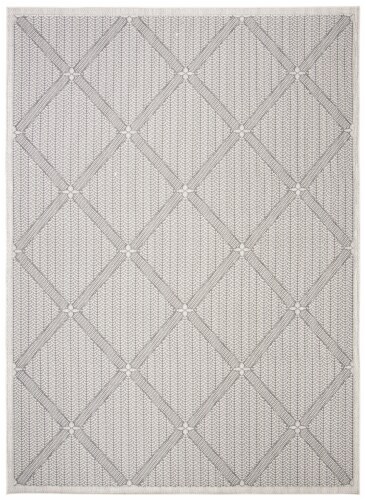 Martha Stewart Courtyard Indoor Outdoor Area Rug - Charcoal / Beige Perspective: front
