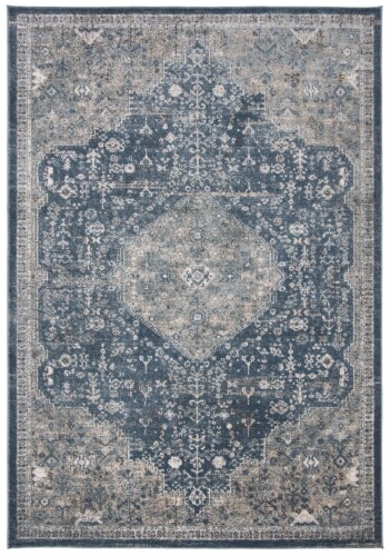 Safavieh Martha Stewart Prarie Oregon Classic Medallion Rug - Navy/Ivory Perspective: front