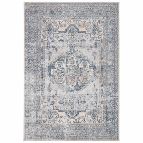 Martha Stewart Dacota Oregon Area Rug - Light Blue/Ivory Perspective: front