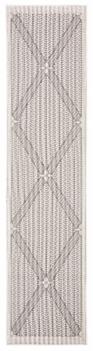 Safavieh Martha Stewart Courtyard Indoor Outdoor Floor Runner - Charcoal/Beige Perspective: front