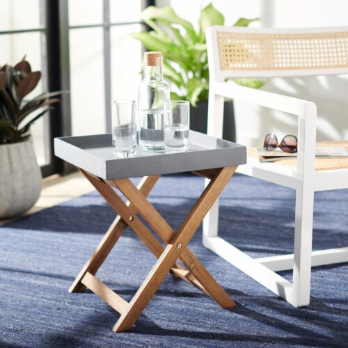 SAFAVIEH Outdoor Collection Jarden Side Table Natural Grey 1 unit Pick n Save