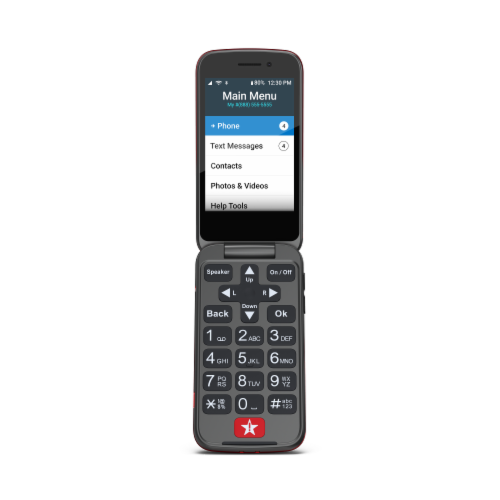 GreatCall Lively Flip Cell Phone - Red Perspective: front