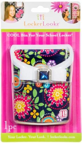 LockerLookz Navy Floral Locker Storage Bin - Multi-Color Perspective: front
