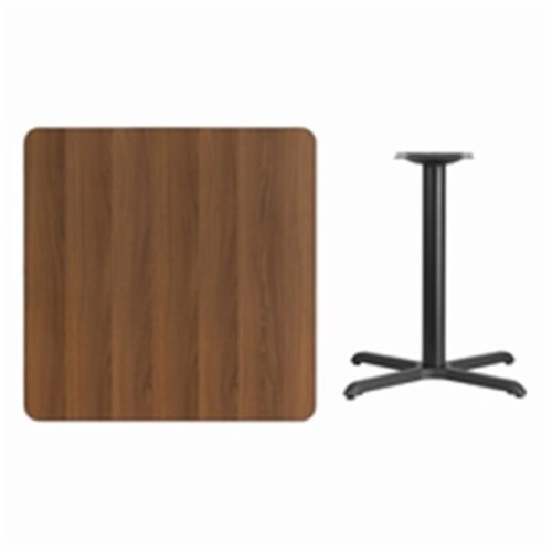 Flash Furniture 36 Square Restaurant Dining Table in Black and Walnut Perspective: front