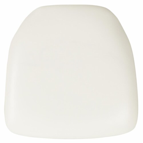Flash Furniture BH-WH-HARD-VYL-GG Hard White Vinyl Chiavari Chair Cushion Perspective: front