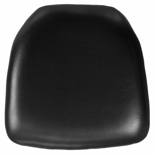 Flash Furniture BH-BK-HARD-VYL-GG Hard Black Vinyl Chiavari Chair Cushion Perspective: front