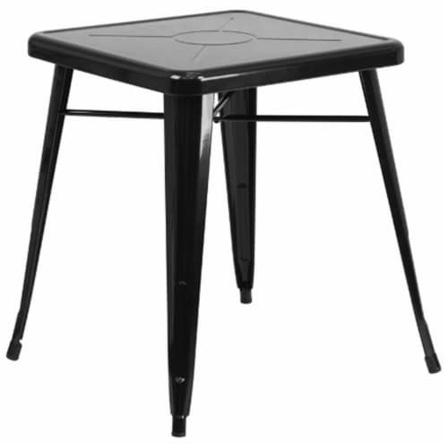 Flash Furniture CH-31330-29-BK-GG 24 in. Metal Indoor-Outdoor Table- Square - Black Perspective: front