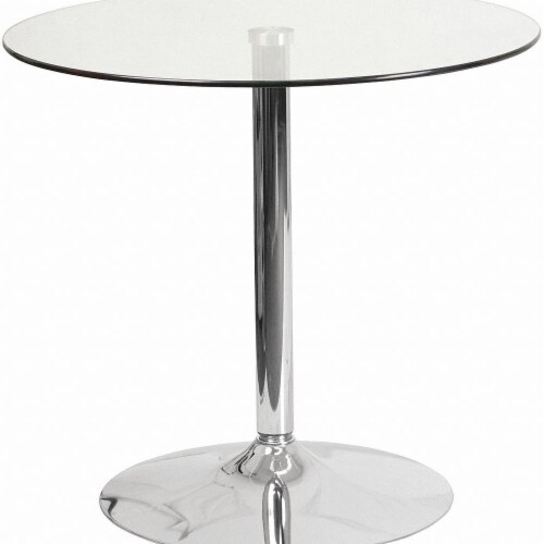 Flash Furniture Table,Tempered Glass,Round,31-1/2  Dia.  CH-7-GG Perspective: front