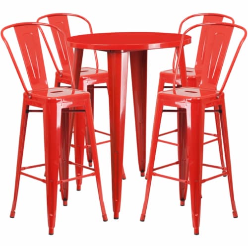 Red pub clearance table set