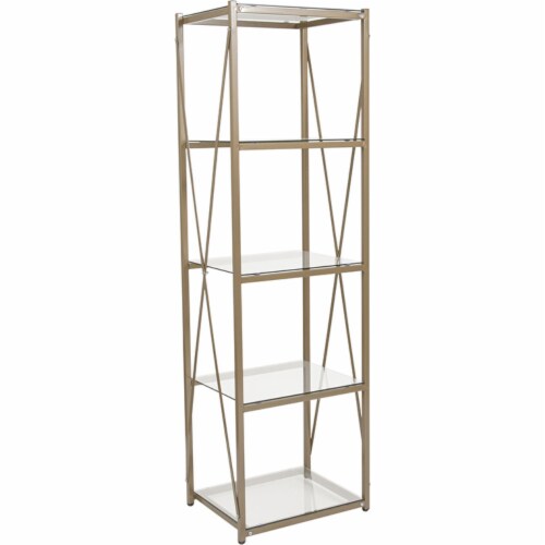 Flash Furniture Mar Vista Collection 4 Shelf 64 H Glass/Metal Storage  Shelves Clear/Matte, 1 - Kroger