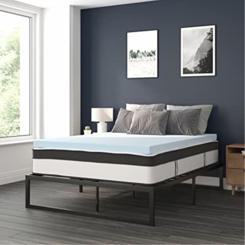 14 Inch Metal Platform Bed Frame With 12 Inch Pocket Spring