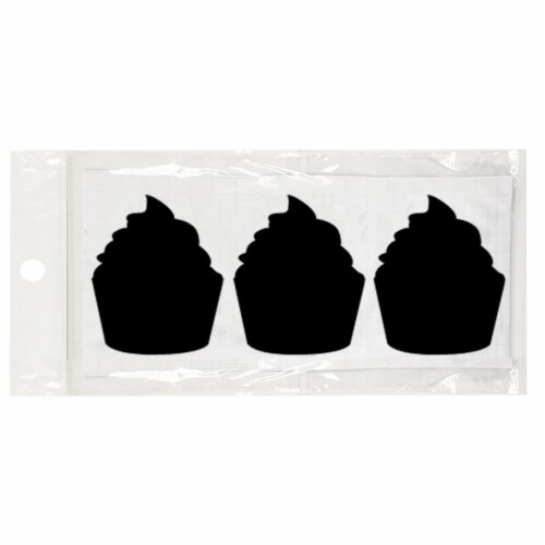 Wrapables Set of 30 Chalkboard Label Stickers  - 2.95  x 2.32  Cupcake Perspective: front