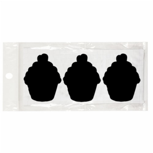 Wrapables Set of 30 Chalkboard Label Stickers  - 2.95  x 2.04  Cupcake Perspective: front