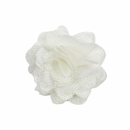 Wrapables Shabby Chic Burlap Rose Flower 2 Inch Diameter (Set of 20), White Perspective: front